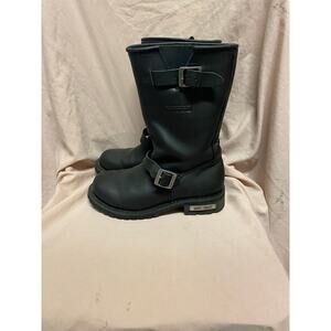 Ride Tecs Boots Men’s 8.5 M Black Engineer Motorcycle Leather Biker 1440